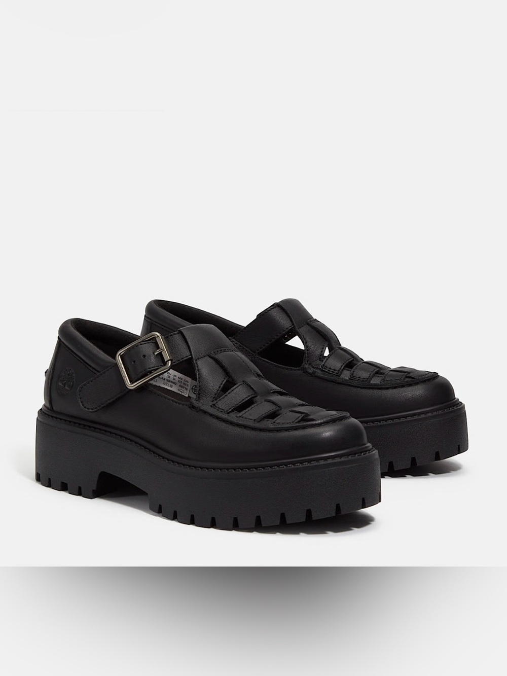 Timberland Stone Street Platform Buckle Shoe in Matte Black